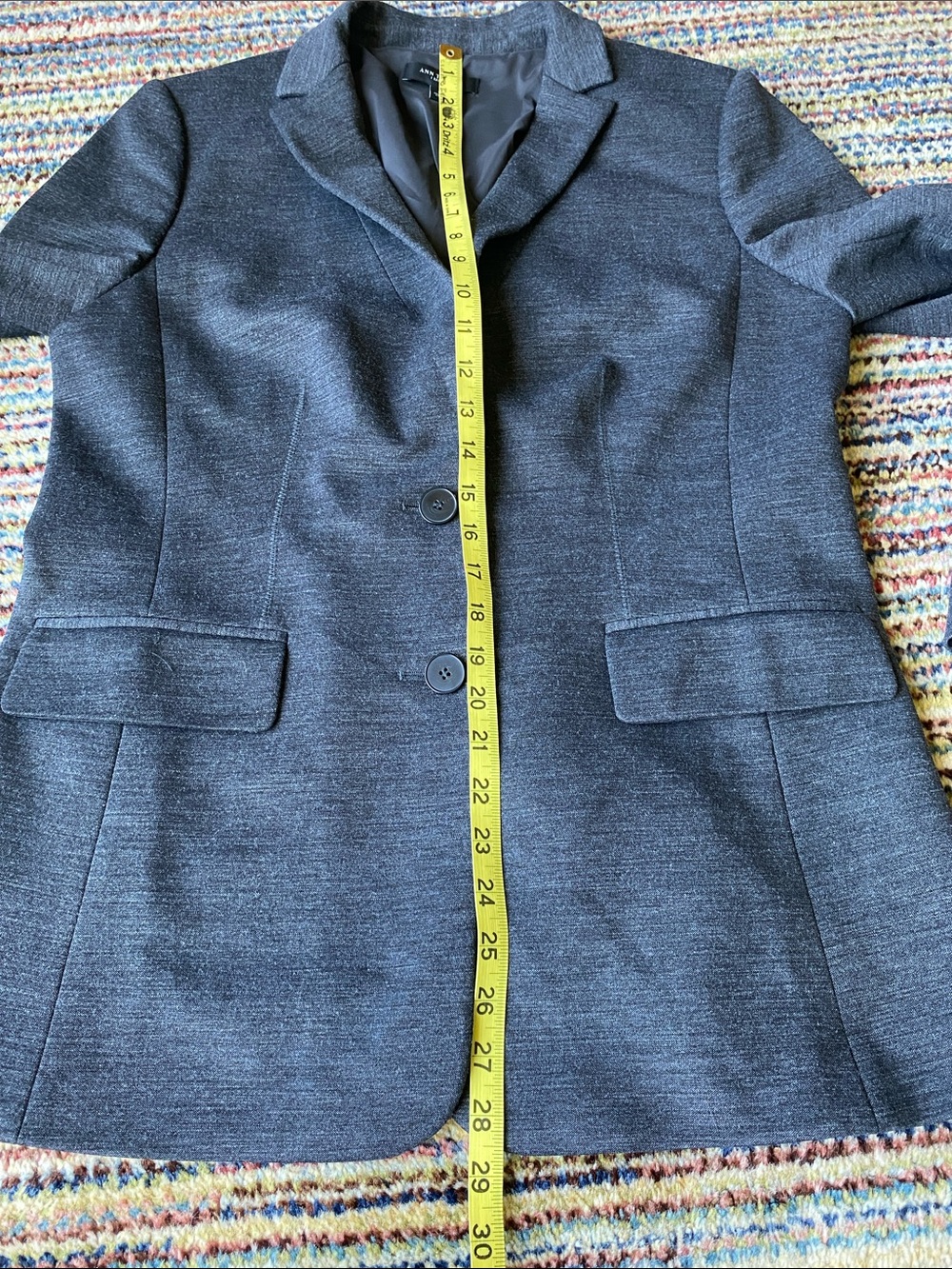 Ann Taylor Charcoal Gray Wool/Poly Blazer - Picture 7 of 12